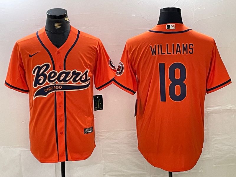 Men Chicago Bears #18 Williams Orange Joint Name 2024 Nike Limited NFL Jersey style 5->women nfl jersey->Women Jersey